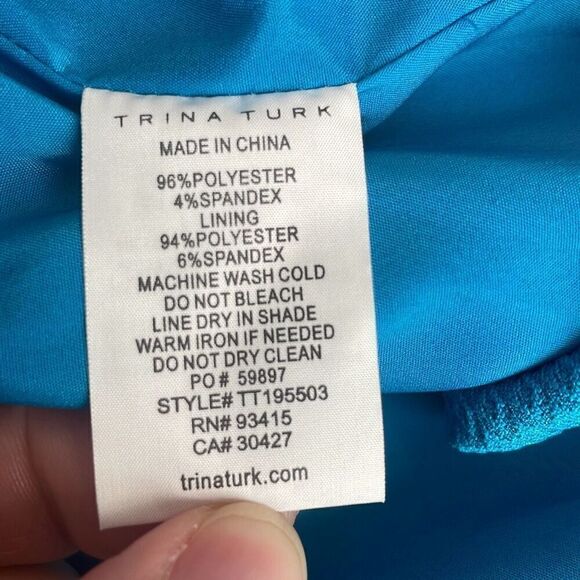 Trina Turk High Neck Ruffle Hem Mini Dress 2 - Picture 8 of 9